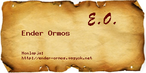 Ender Ormos névjegykártya